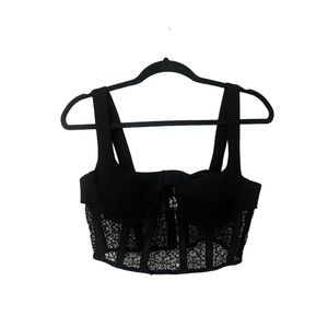 Black Lace Corset Crop Top